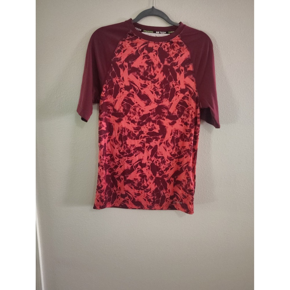 SB Tech Training CoolPlay Mens Small Red Maroon Abstract Print Performance Shirt